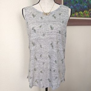 NWT C+C California avocado muscle tee tank top linen L